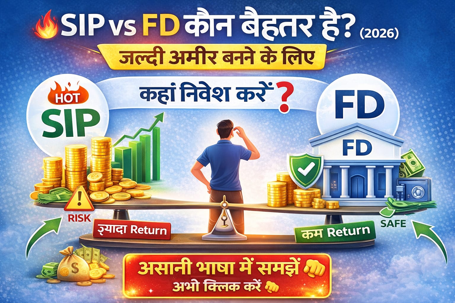 SIP vs FD comparison ₹500 investment guide in Hindi